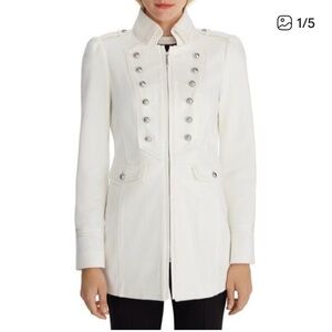 White House Black Market ivory  military  Coat